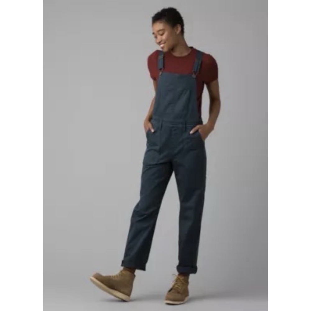 Prana Sancho Organic Cotton Charcoal Overalls Sz Small Outdoor Hiking